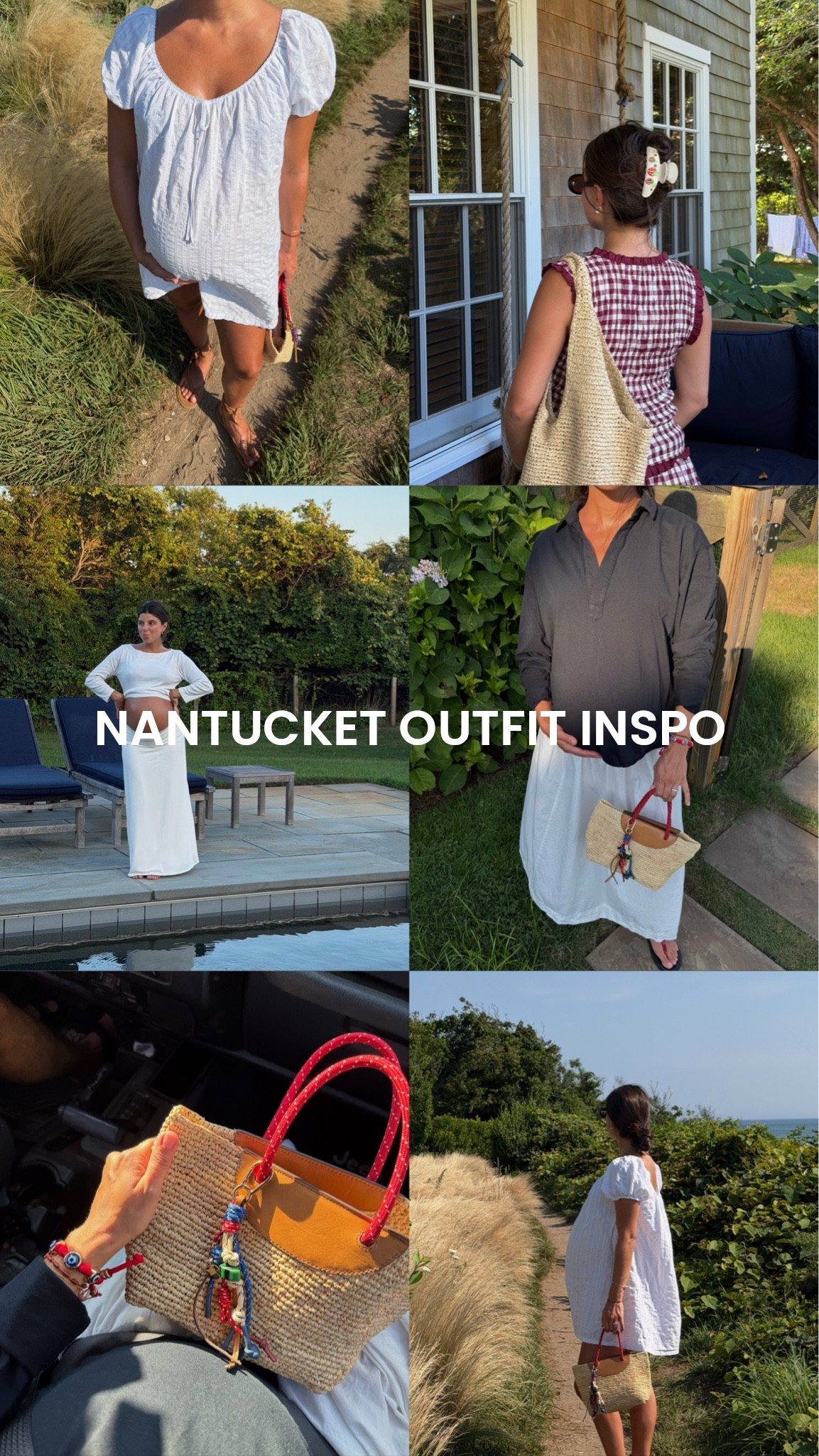[8/11/26] nantucket outfit inspo ⚓️🐋🌾

sizing:
• petal and pup gingham dress, small + 100% cotton! 
• aerie white seersucker dress, small + 100% cotton - currently on sale for 30% off! 
• navy top + skirt, top is size medium from
Frank & Eileen, skirt is @freepeople, linking similar 
• white boatneck top + skirt is @abercrombie, size medium top + small skirt 
• bags are Madewell + j.crew + accessories are @baublebar and @electricpicks

#LTKSaleAlert #LTKBump #LTKootd