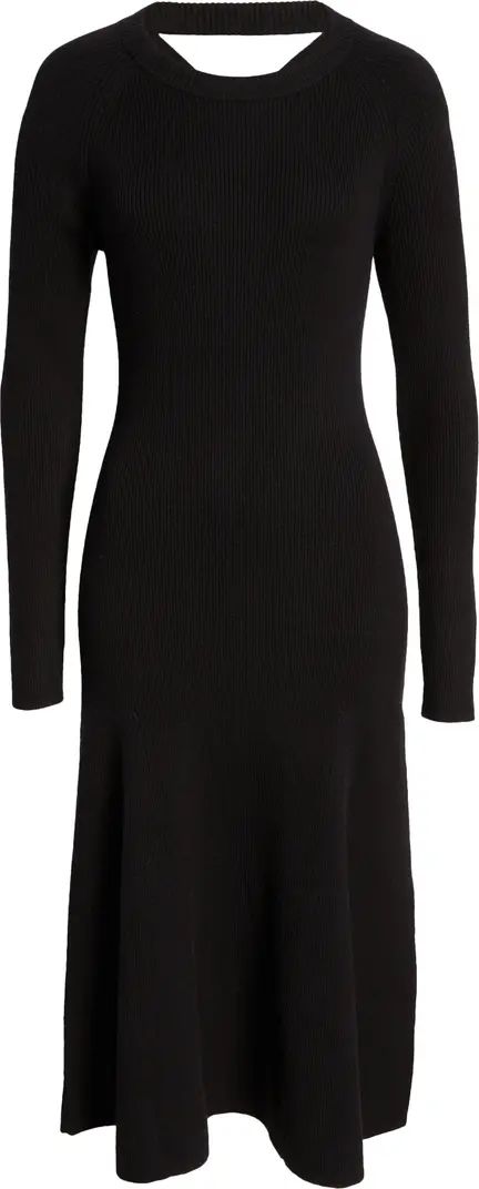 Ribbed Cutout Long Sleeve Sweater Dress | Nordstrom