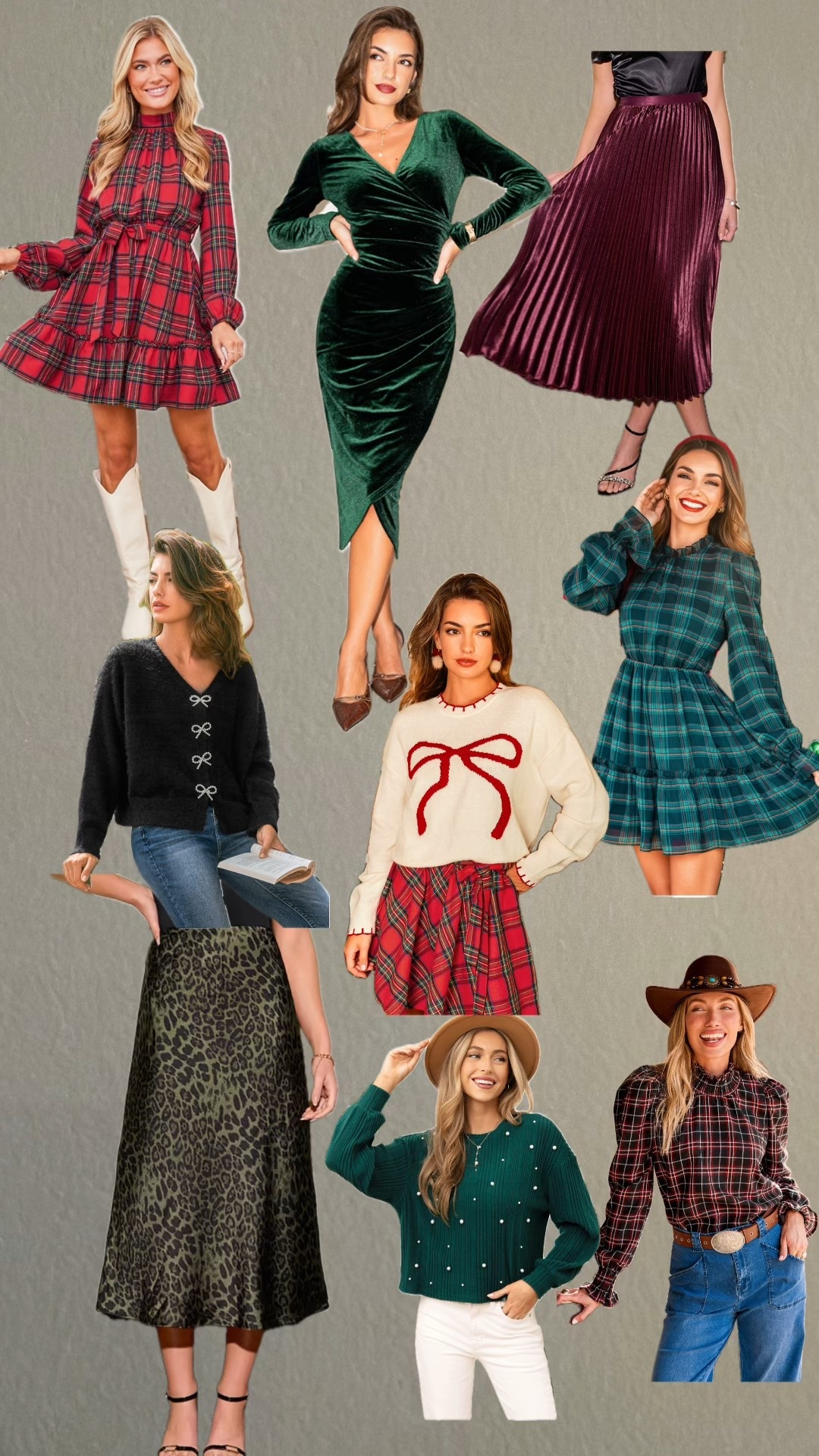 Holiday styles, affordable fashion, satin skirt, pleated skirt, bow sweater, plaid dress 

#LTKHoliday #LTKFindsUnder50