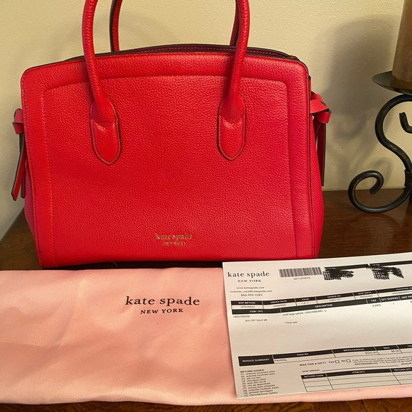 Authentic, NWT, Kate Spade Red tote (shoulder strap included). | Poshmark