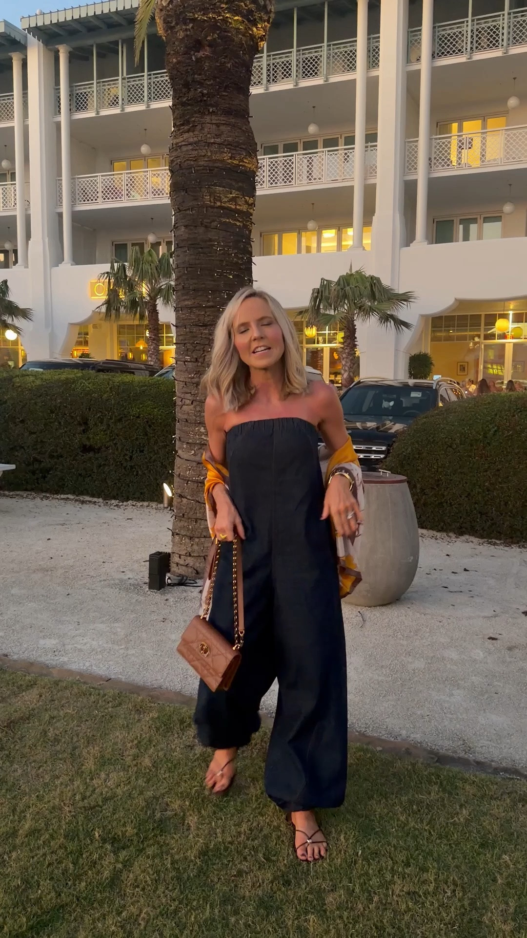 last nights beach look! XXS in @Anthropologie jumpsuit •