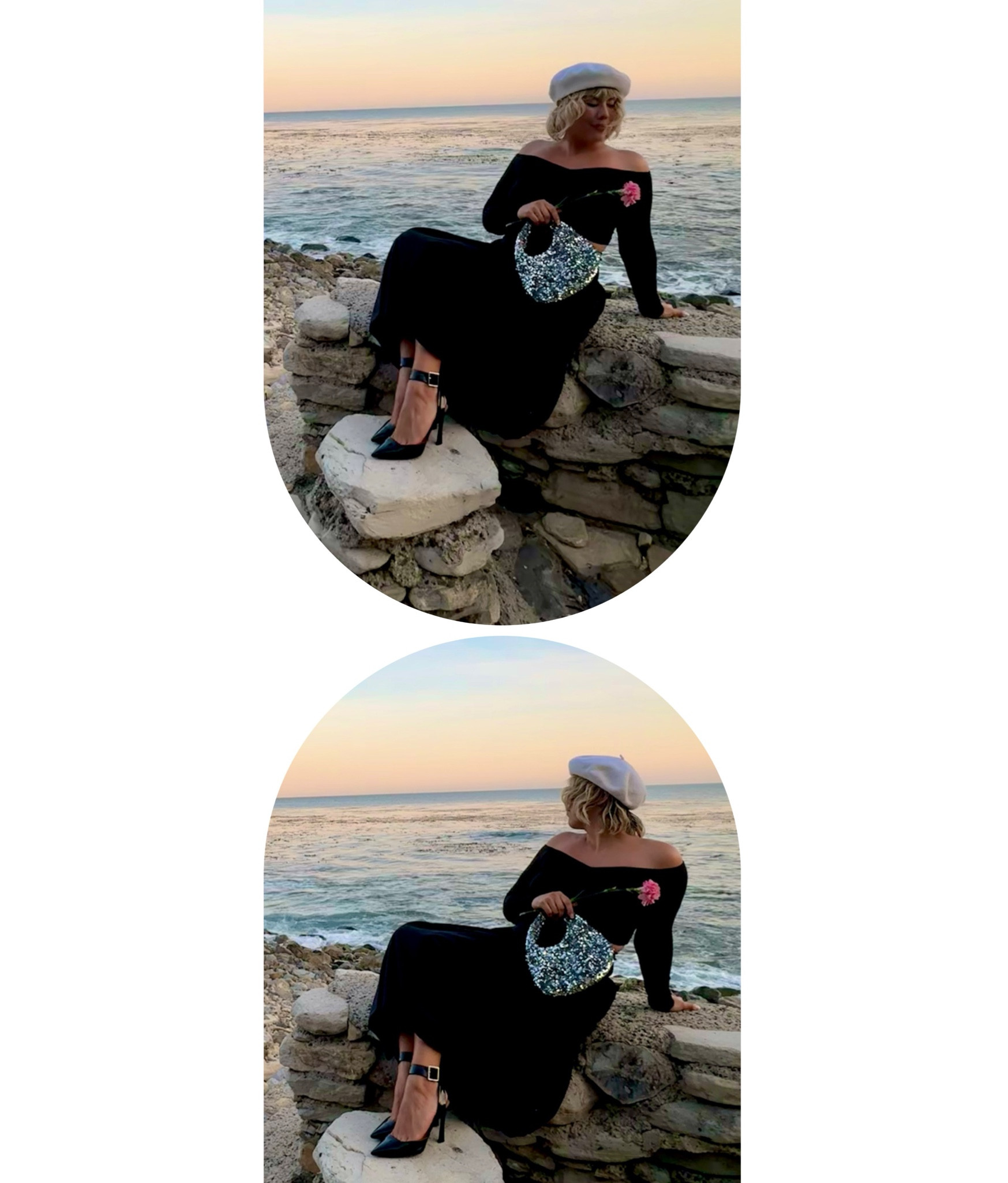 Off the shoulder top, midi bubble skirt, pointed ankle strap heels, beret & sequin bag 💘

#LTKTravel #LTKStyleTip #LTKWatchNow