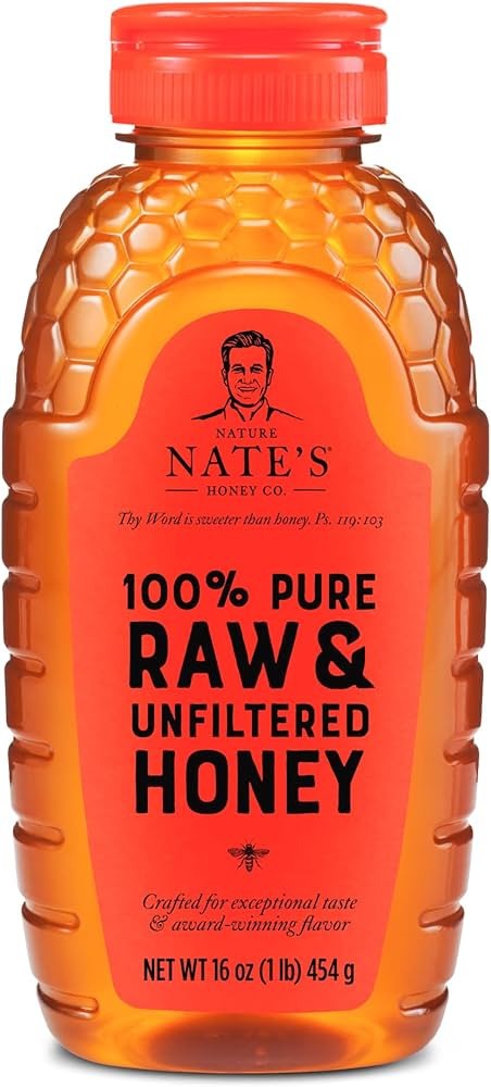 Nate's 100% Pure, Raw & Unfiltered Honey - Award-Winning Taste, 16 oz. Squeeze Bottle | Amazon (US)