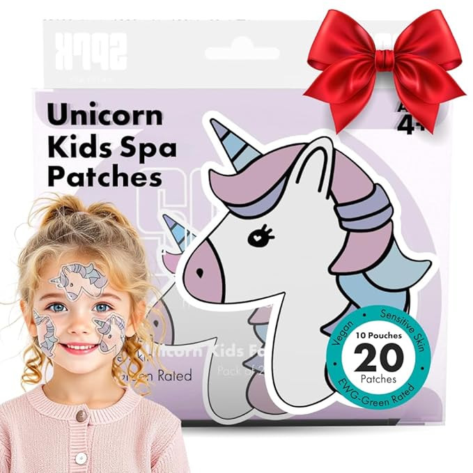 Unicorn Kids Face Masks Skincare Set (20pcs), Organic Vegan & Kid Safe Skin Care Ages 4+, Cute An... | Amazon (US)