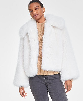 On 34th Women's Faux-Fur Collared Jacket, Created for Macy's - Macy's | Macy's