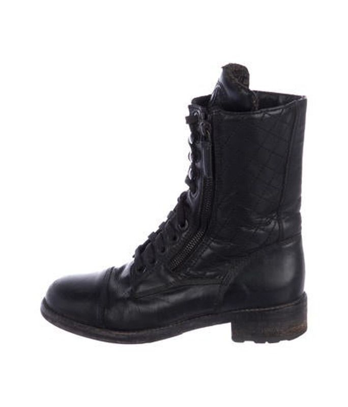 Chanel CC Combat Boots Black Chanel CC Combat Boots | The RealReal
