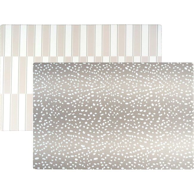 Reversible Antelope & Stripe Foam Playmat, Grey | Maisonette