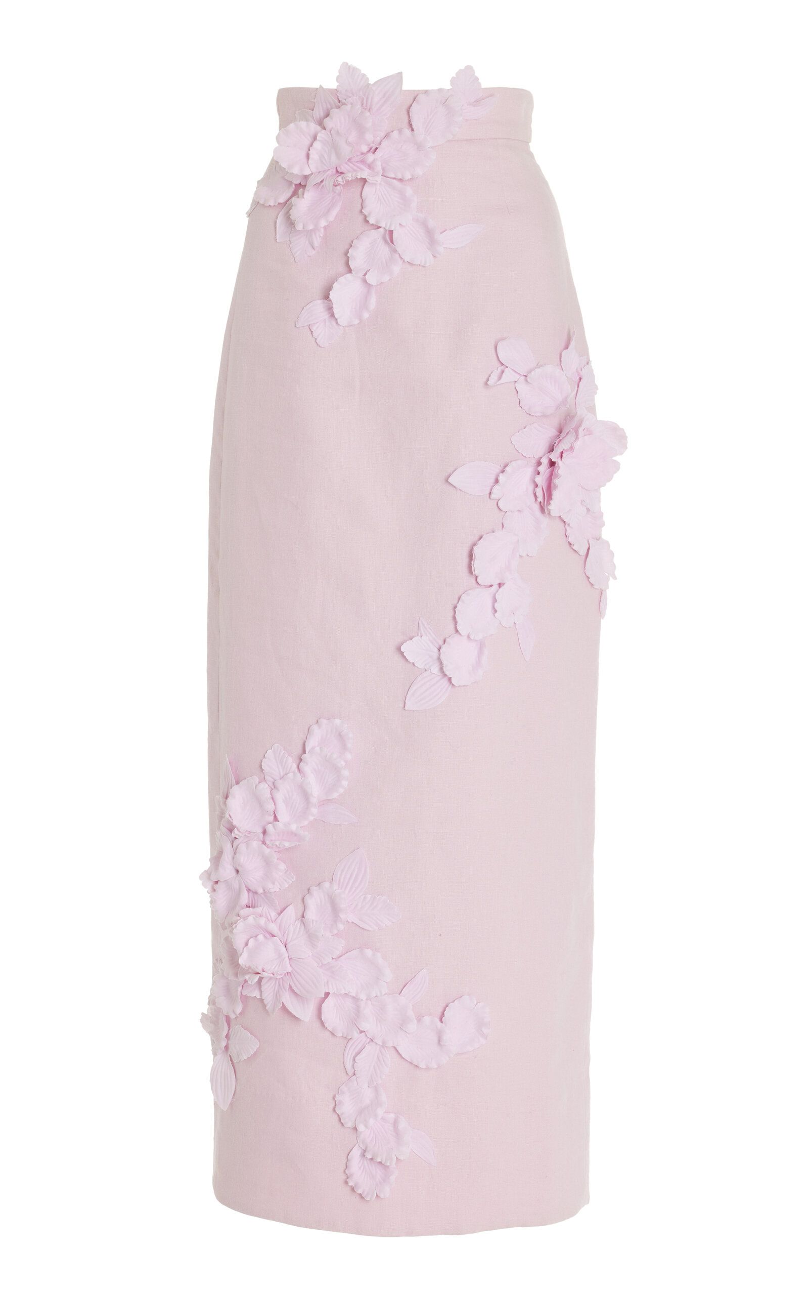 High Tide Flower Linen-Silk Maxi Skirt | Moda Operandi (Global)