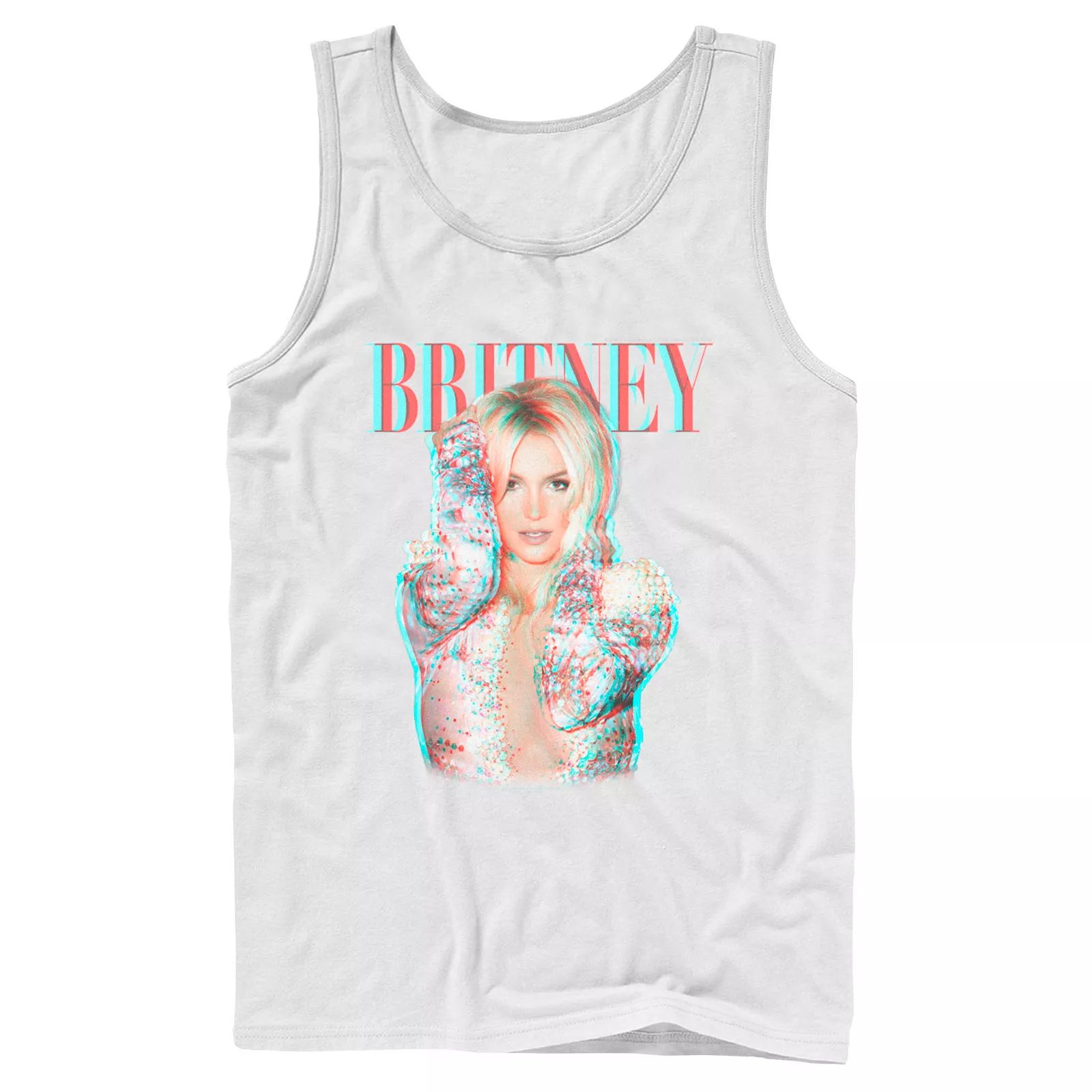 Men's Britney Spears Glitch Portrait Tank, Size: XL, White | Kohl's