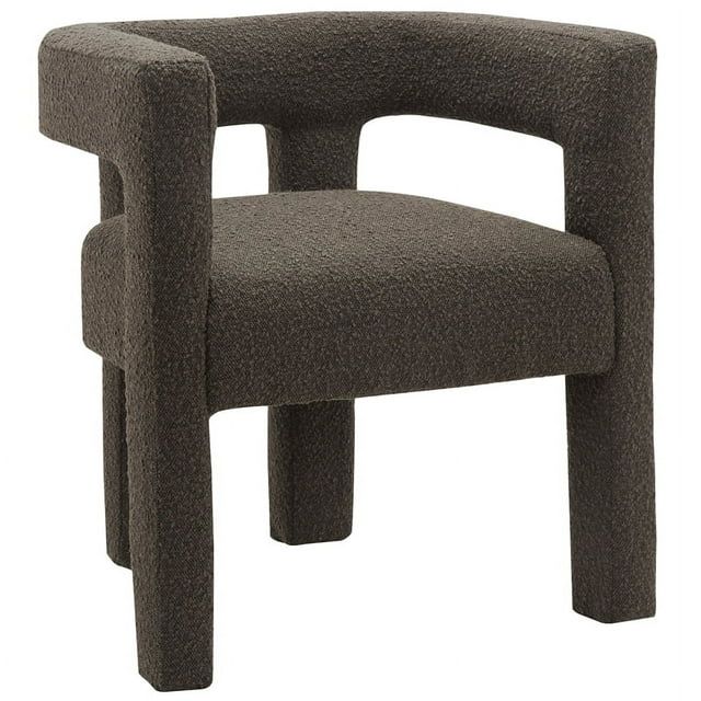 Maklaine Contemporary Brown Boucle Fabric Accent/Dining Chair | Walmart (US)