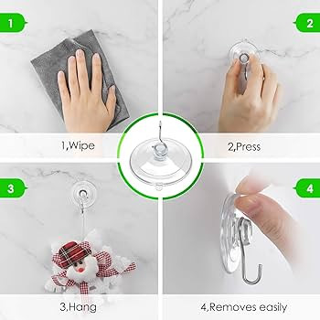 HangerSpace Suction Cup Hooks, 1.77 Inches Clear PVC Suction Cups with Metal Hooks Removable Smal... | Amazon (US)