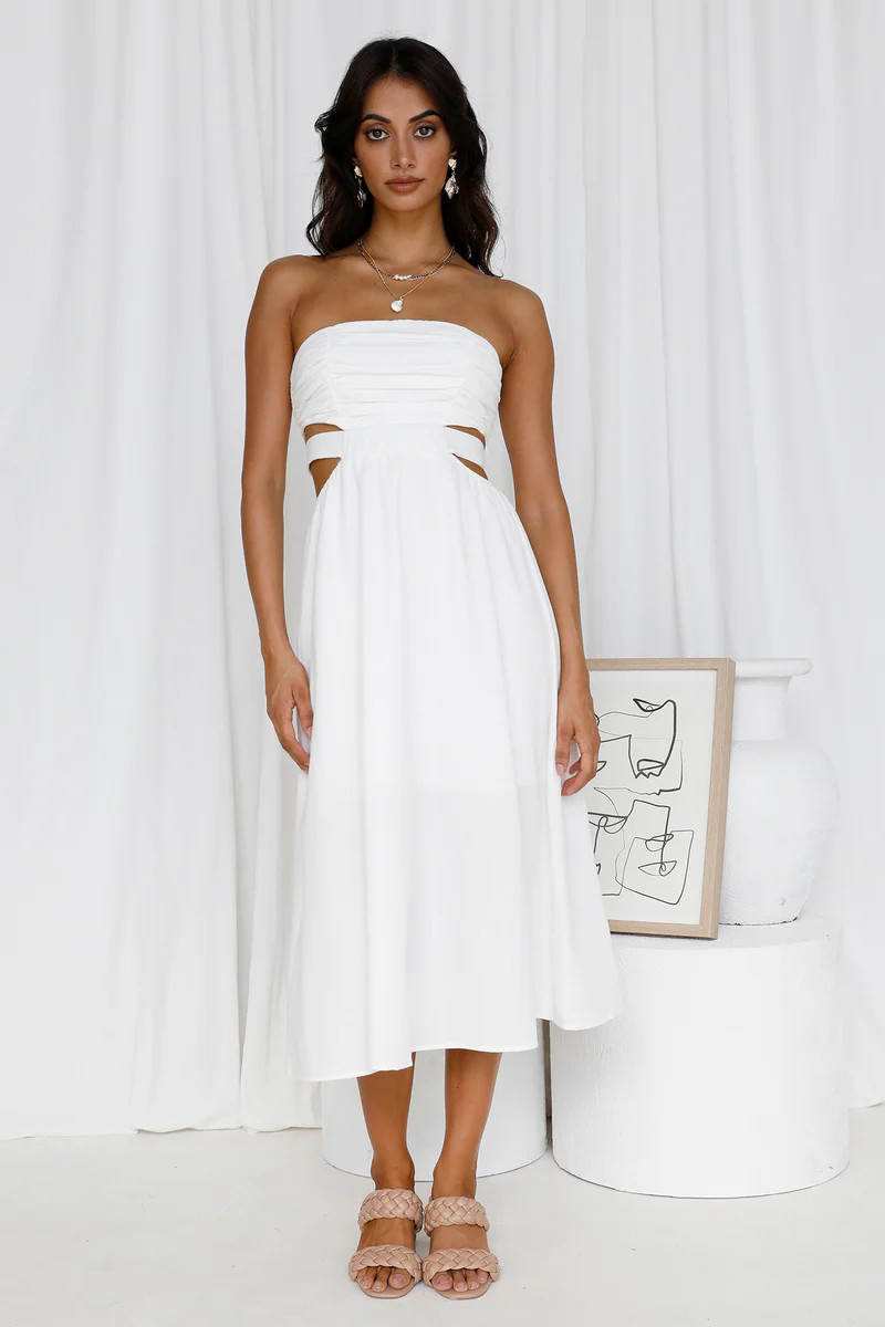 Left Of Field Maxi Dress White | Fortunate One