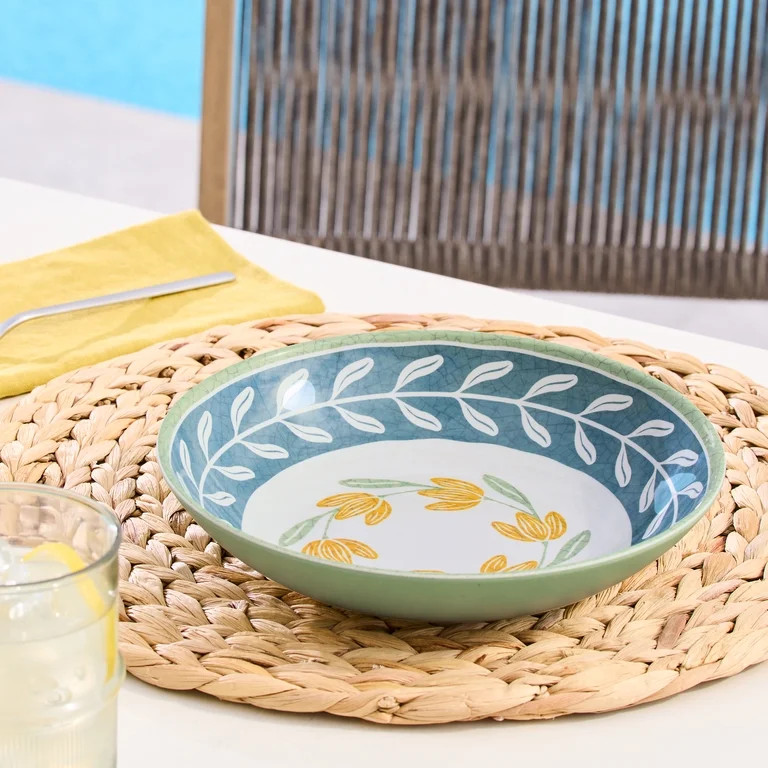 Better Homes and Gardens Bamboo Melamine Floral Dinner Bowl - Walmart.com | Walmart (US)