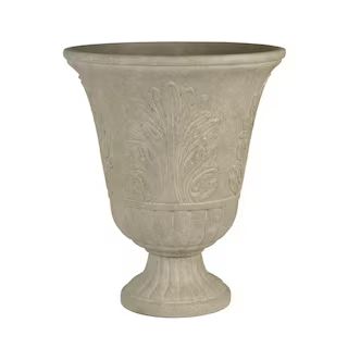 CHG CLASSIC HOME & GARDEN Larissa 16 in. x 19.5 in. Sand Resin Composite Urn 416P-190 - The Home ... | The Home Depot