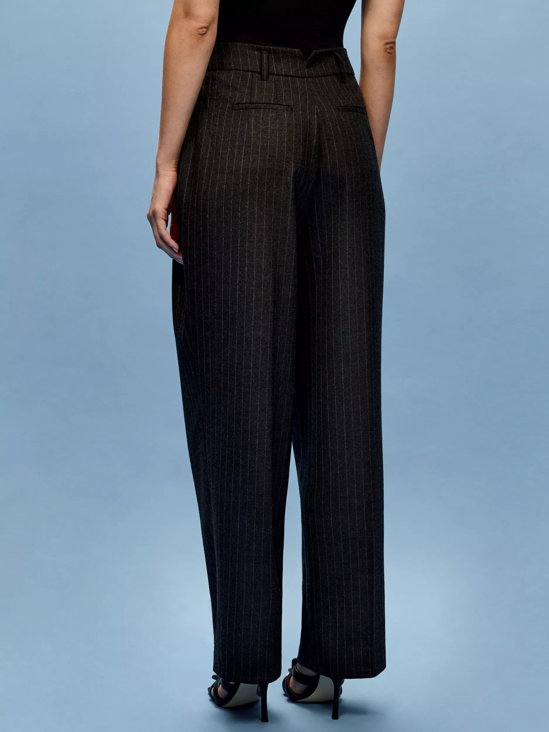 VIVEREVivienne Pinstripe Trousers, Charcoal | John Lewis (UK)