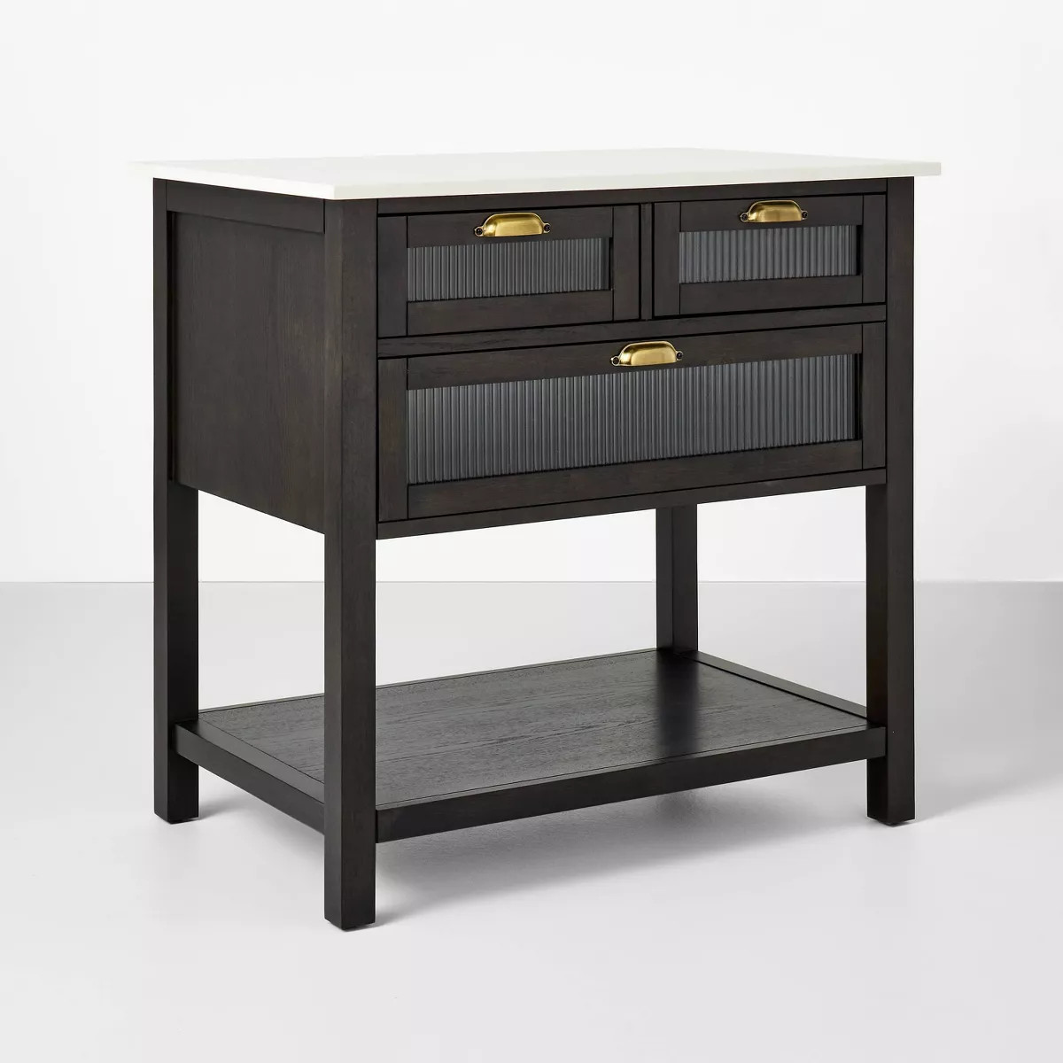 36" Reeded Glass & Wood Kitchen Island - Hearth & Hand™ with Magnolia | Target