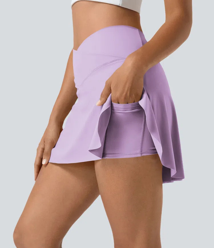Women’s Everyday Softlyzero™ Airy Crossover 2-in-1 Side Pocket Cool Touch Mini Tennis Skirt-L... | HALARA