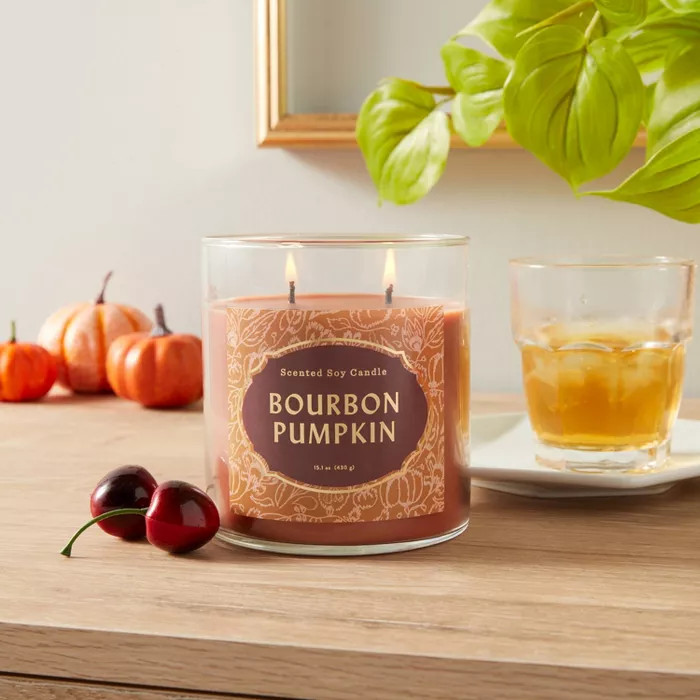 Lidded Glass Jar Bourbon Pumpkin Candle - Opalhouse™ | Target