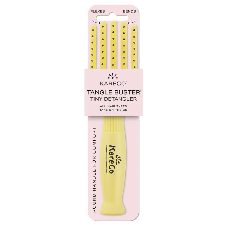 KareCo Tangle Buster Tiny Yellow Salon Professional Flexible Paddle Hairbrush | Walmart (US)