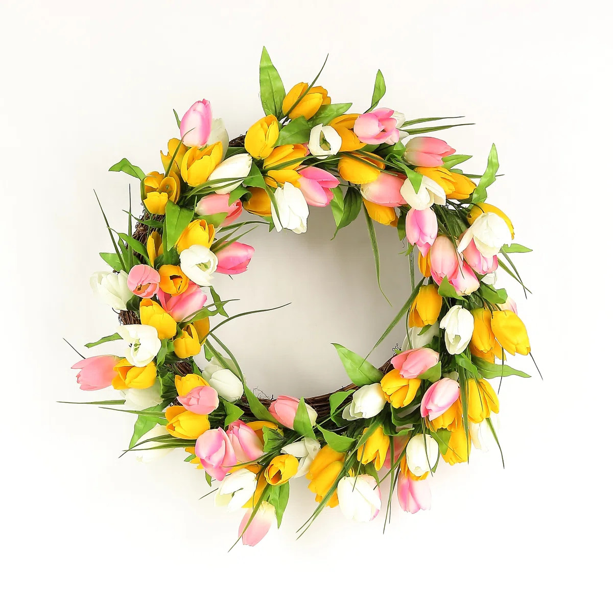 Luxurious Tulip Blossom Polysilk Wreath | Wayfair North America