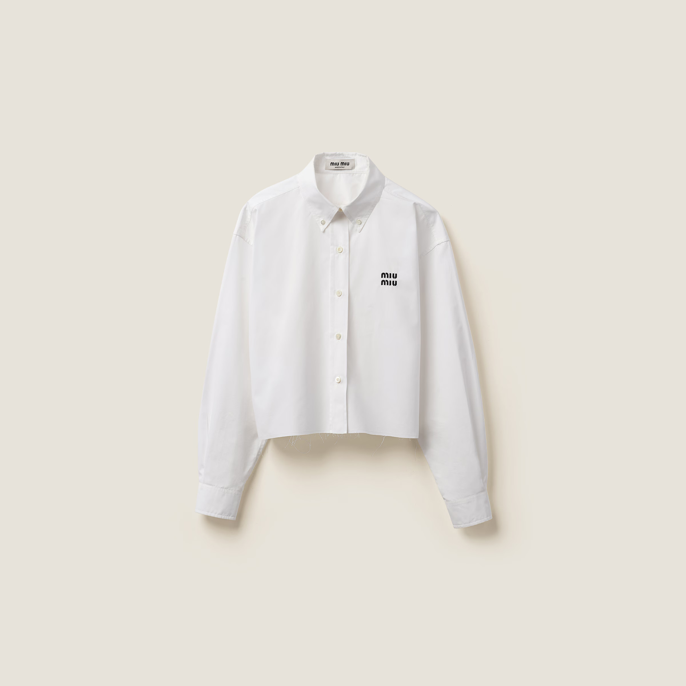 White Poplin Shirt | Miu Miu | Miu Miu INT
