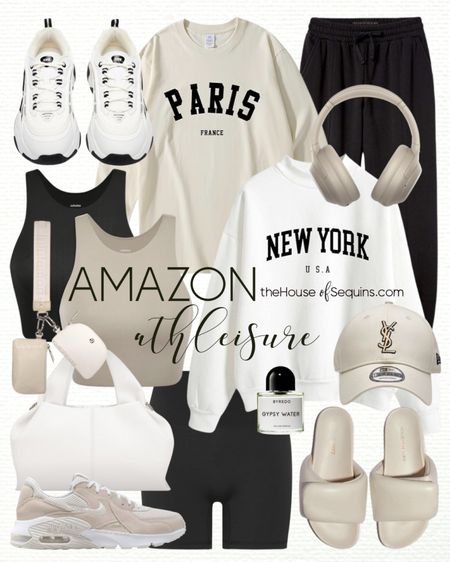 Shop these Amazon athleisure travel outfit finds. Casual spring outfit Airport looks, graphic sweatshirt, biker shorts, joggers, sweatpants, cropped tank, polene satchel and Lululemon Wristlet looks for less, Nike Air Max Excee, Tkees puffy slide sandals, Saint Laurent cap, Steve Madden Flex sneakers and more

Follow my shop @thehouseofsequins on the @shop.LTK app to shop this post and get my exclusive app-only content!

#liketkit #LTKstyletip #LTKtravel #LTKshoecrush
@shop.ltk
https://liketk.it/4zrE3