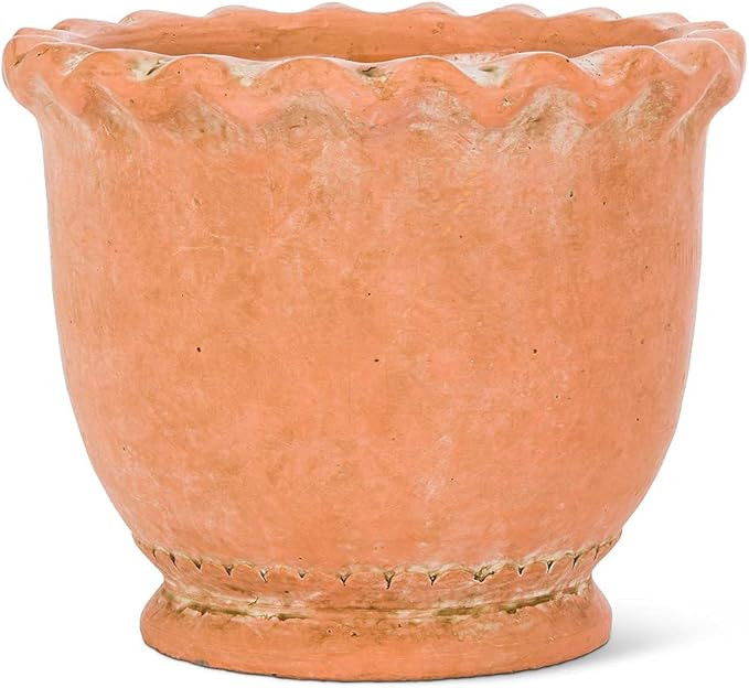 Abbott Collection Home Large Round Ruffled Planter | Amazon (US)