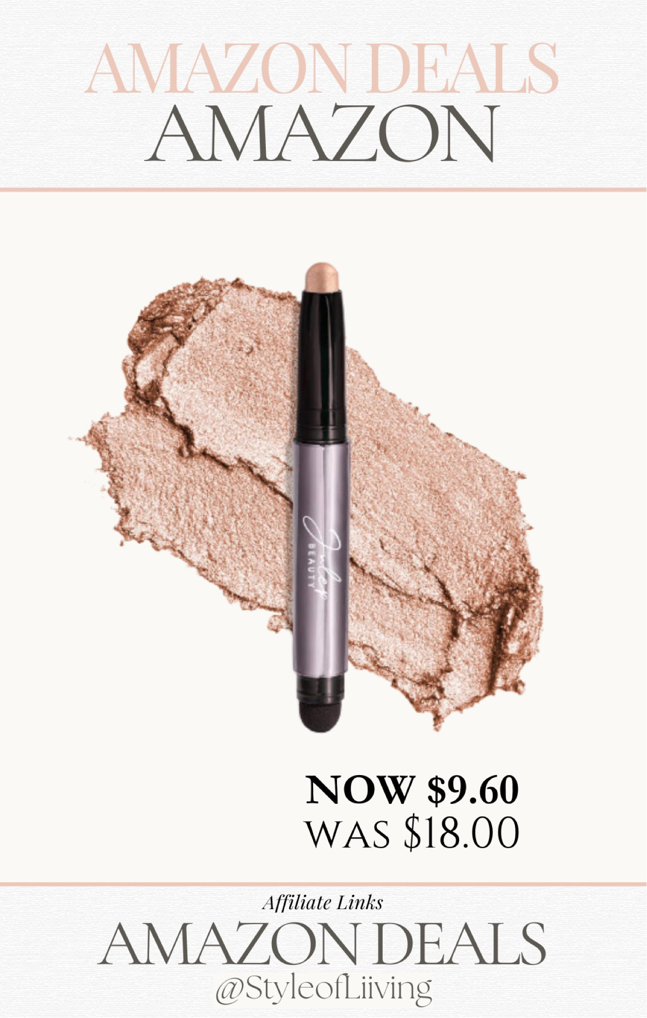 Amazon deal! Julep eyeshadow crème to powder waterproof eyeshadow stick, champagne shimmer. Currently under $10, limited time deal! #makeup #eyeshadow #beauty

#LTKFindsUnder50 #LTKSaleAlert #LTKBeauty