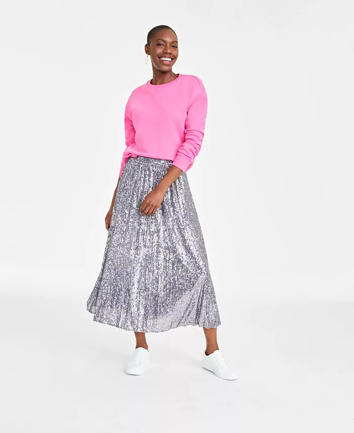 On 34th Women's Sequin Pleated Midi Skirt, Created for Macy's - Macy's | Macys (US)