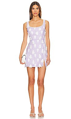 SELMACILEK Fringe Slit Mini Dress in Lilac from Revolve.com | Revolve Clothing (Global)
