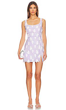 SELMACILEK Fringe Slit Mini Dress in Lilac from Revolve.com | Revolve Clothing (Global)