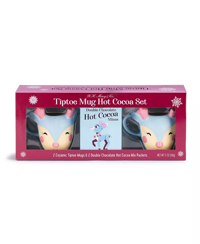 Holiday Tiptoe the Reindeer, Thanksgiving Day Parade 2 Piece Mug Hot Cocoa Gift Set, Created for ... | Macy's