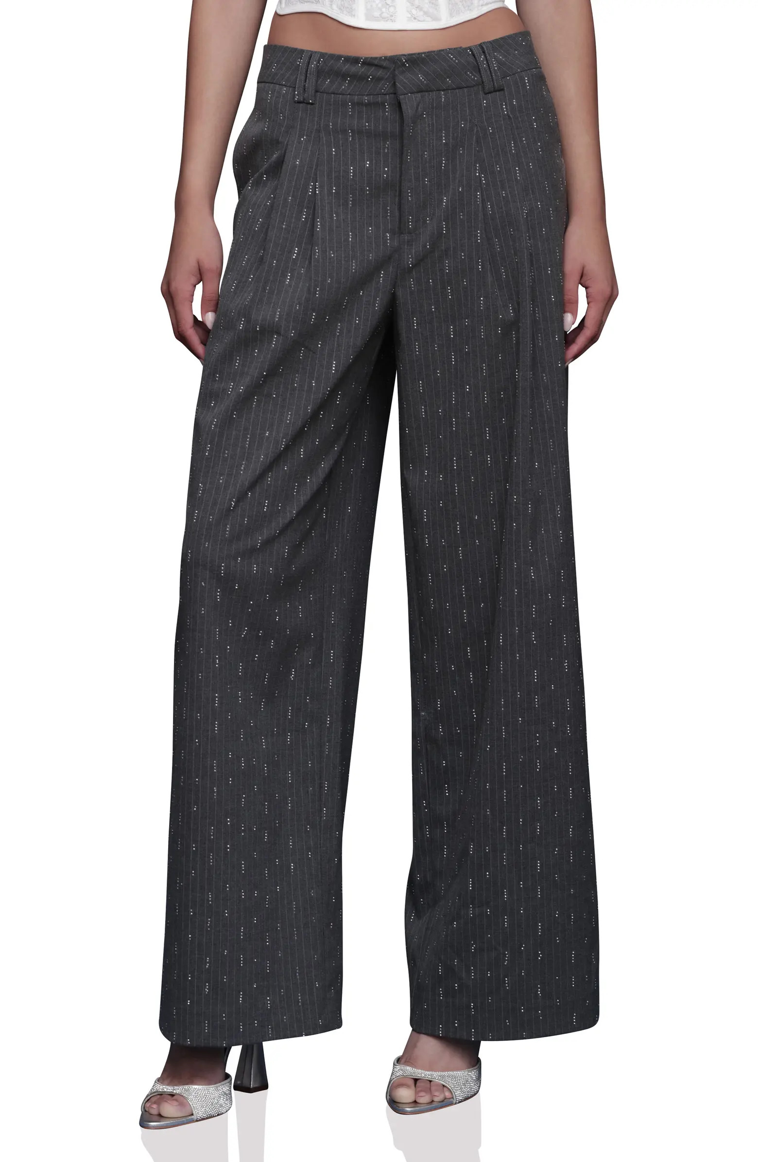 Pinstripe Pleated Wide Leg Pants | Nordstrom