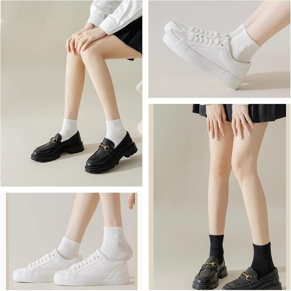 NevEND 6 Pairs Women's Mini Crew/Ankle Cotton Athletic Socks with Thick Cushioned 9-11 | Amazon (US)