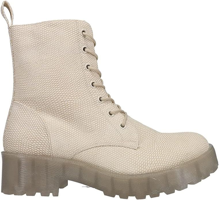 Dirty Laundry by Chinese Laundry Women's Mazzy Liz Combat Boot, Natural Lizard Clear, 7.5 | Amazon (US)