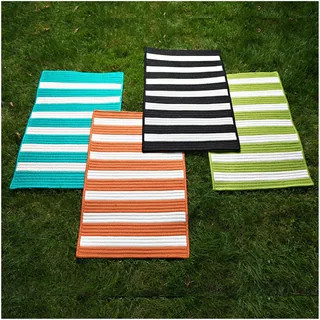 Indoor/Outdoor LifeStyle Stripe Rug - 4' x 6' - Black White | Bed Bath & Beyond