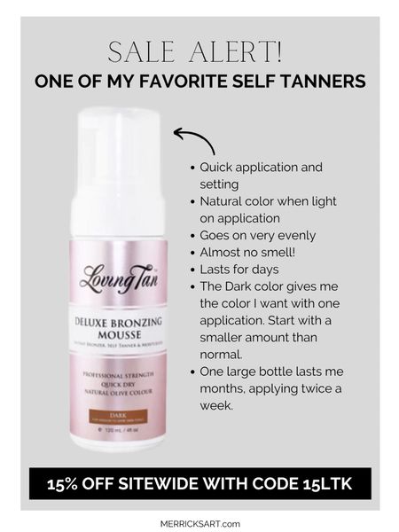 Sale alert! One of my favorite self tanners 15% off with code 15LTK

#LTKSaleAlert #LTKSeasonal #LTKBeauty