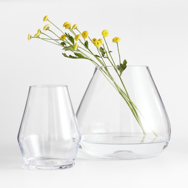 Laurel Clear Glass Vases | Crate & Barrel | Crate & Barrel