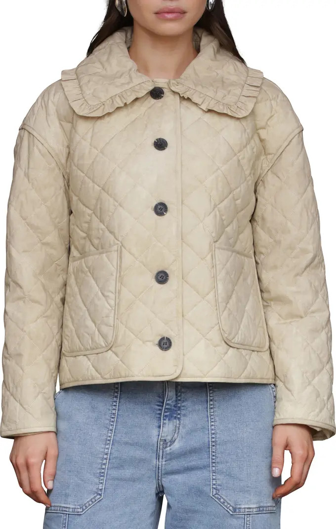 Avec Les Filles Ruffle Collar Quilted Jacket | Nordstrom | Nordstrom