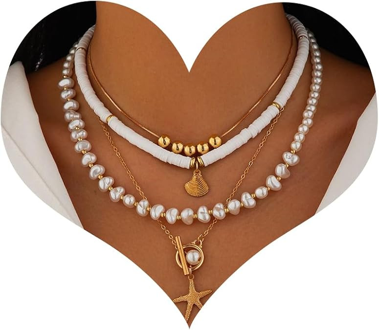 Sea Shell Necklace for Women White Puka Shell Necklaces Summer Shell Starfish Sea Turtle Pendant ... | Amazon (US)