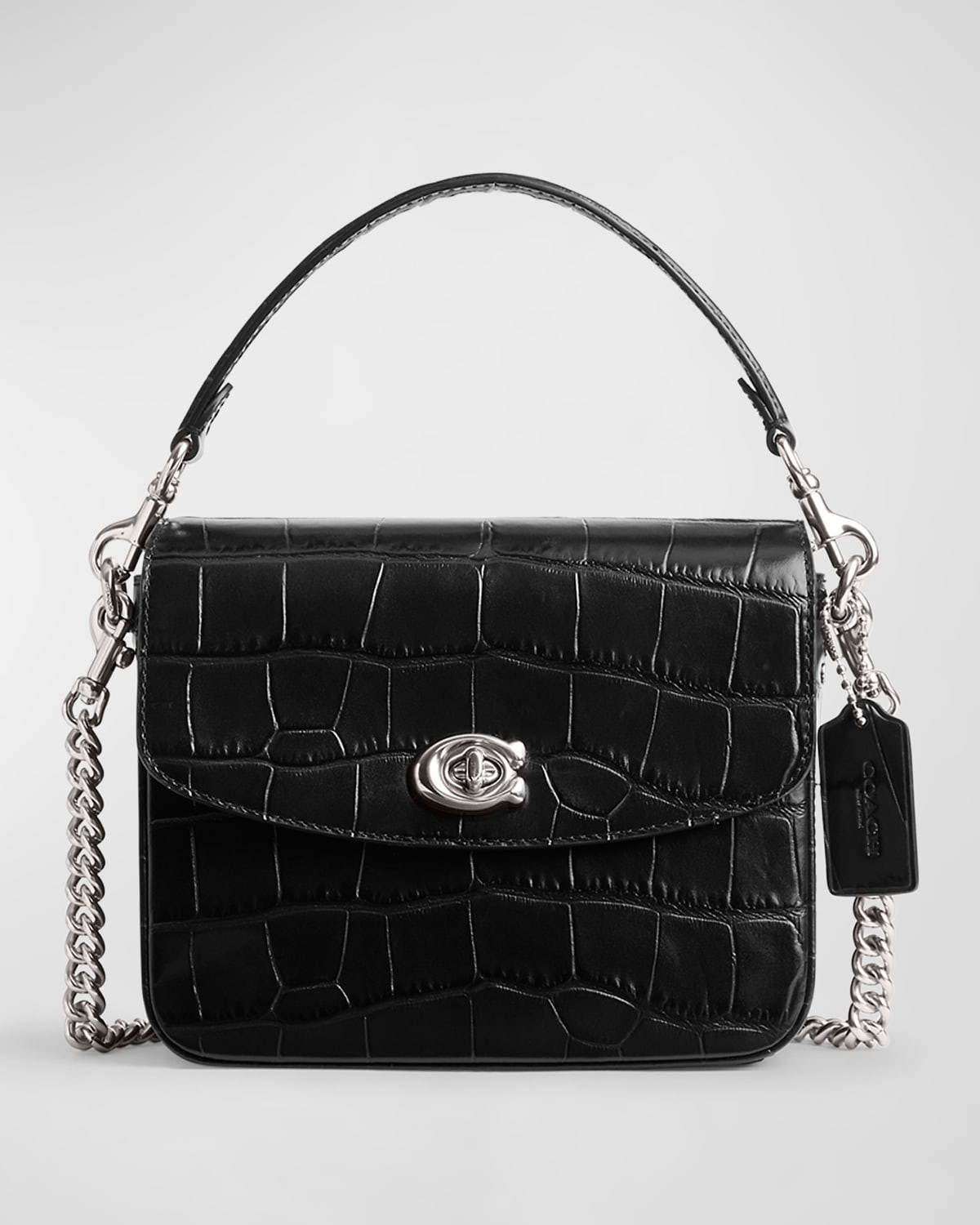Cassie 19 Croc-Embossed Crossbody Bag | Neiman Marcus