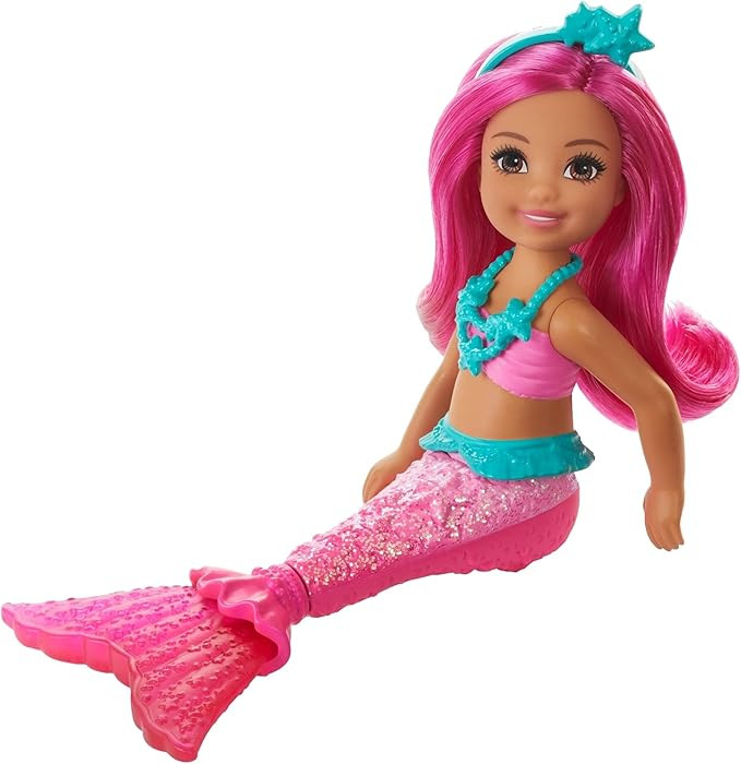Barbie Dreamtopia Chelsea Mermaid Doll, 6.5-inch with Pink Hair and Tail, Multicolor | Amazon (US)