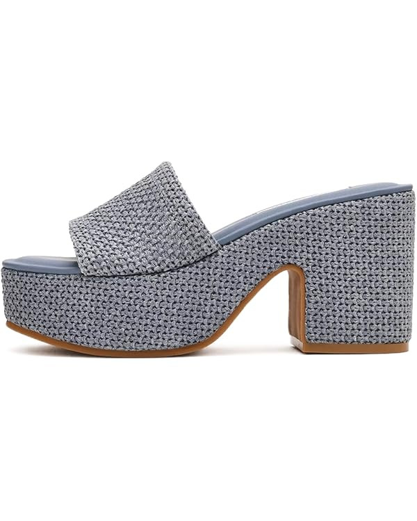 Platform Espadrilles Sandals for Women Round Open Toe Chunky Block Heel Mules, Comfortable Slip O... | Amazon (US)