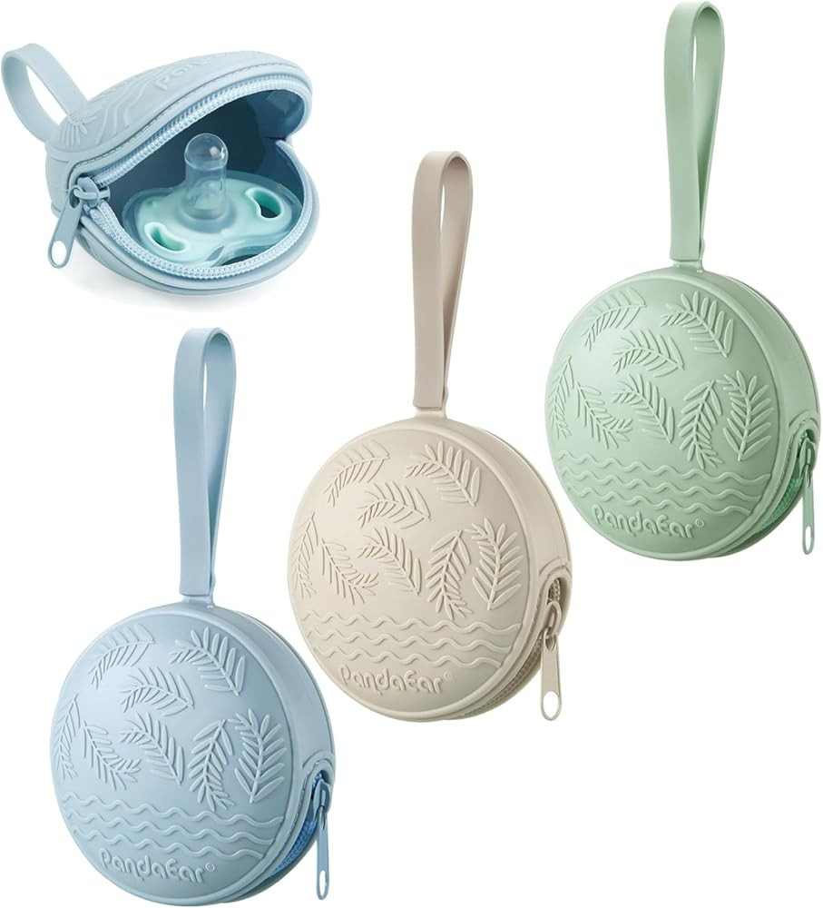 PandaEar 3 Pack Silicone Pacifier Holder Case, Portable Travel Pacifier Pouch for Newborns, BPA-F... | Amazon (CA)