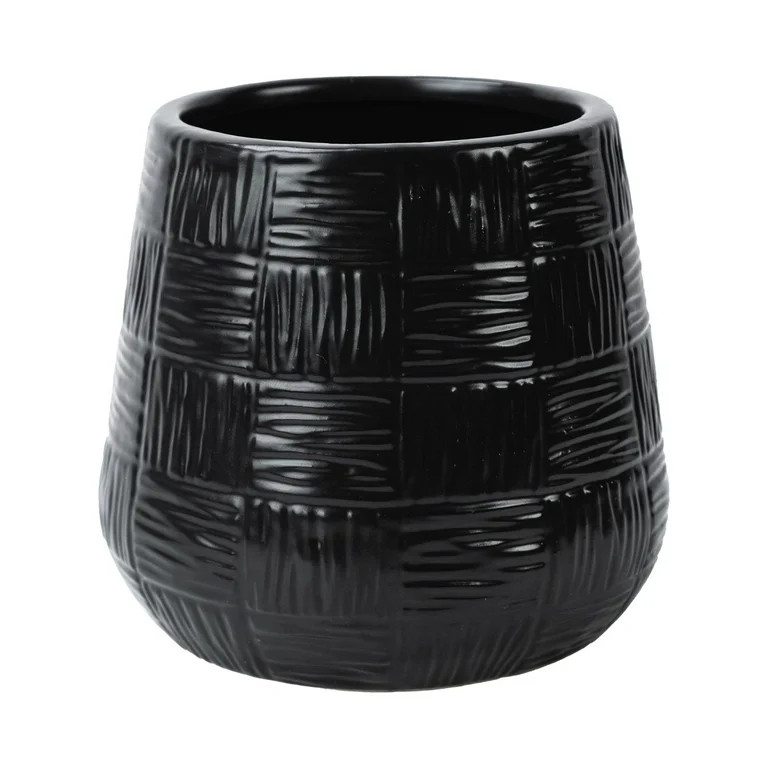 Better Homes & Gardens 5in Black Ceramic Brett Planter - Walmart.com | Walmart (US)