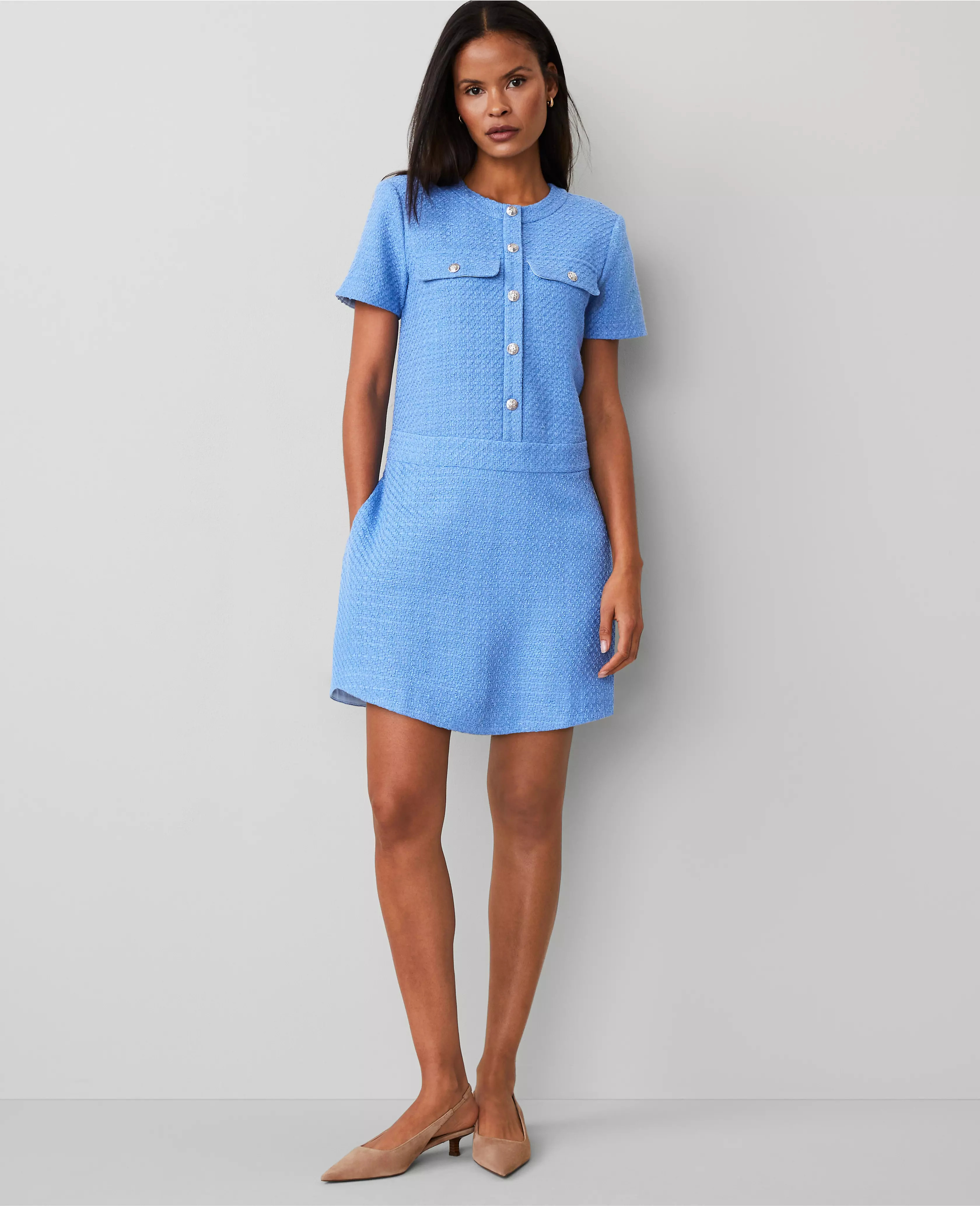 Tweed Flare Dress | Ann Taylor