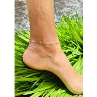 10K Solid Gold Anklet Women's Ankle Bracelet Paperclip Link 9"" 10"" 3mm | Etsy (US)