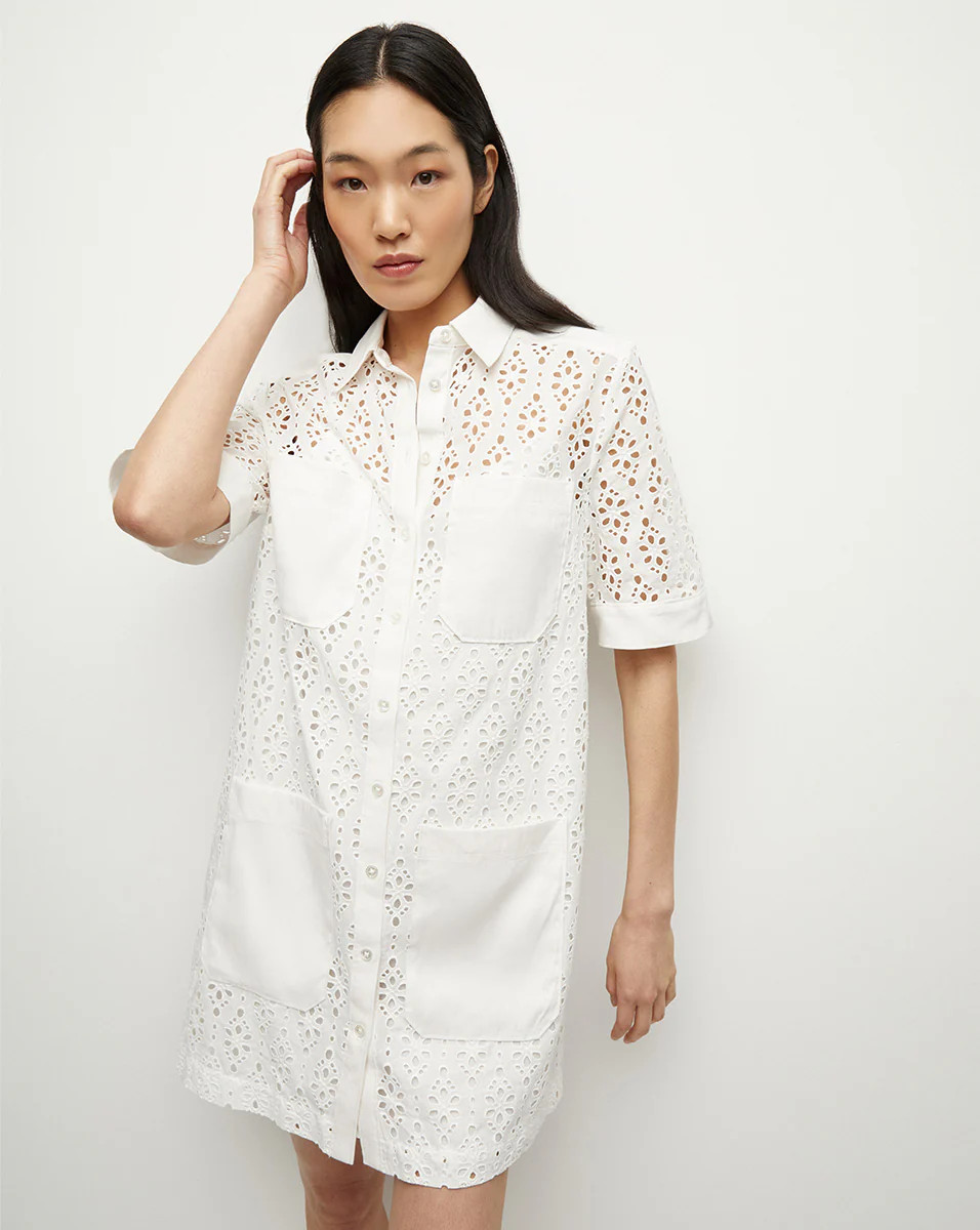 Rafaela Cotton Eyelet Shirtdress | Veronica Beard