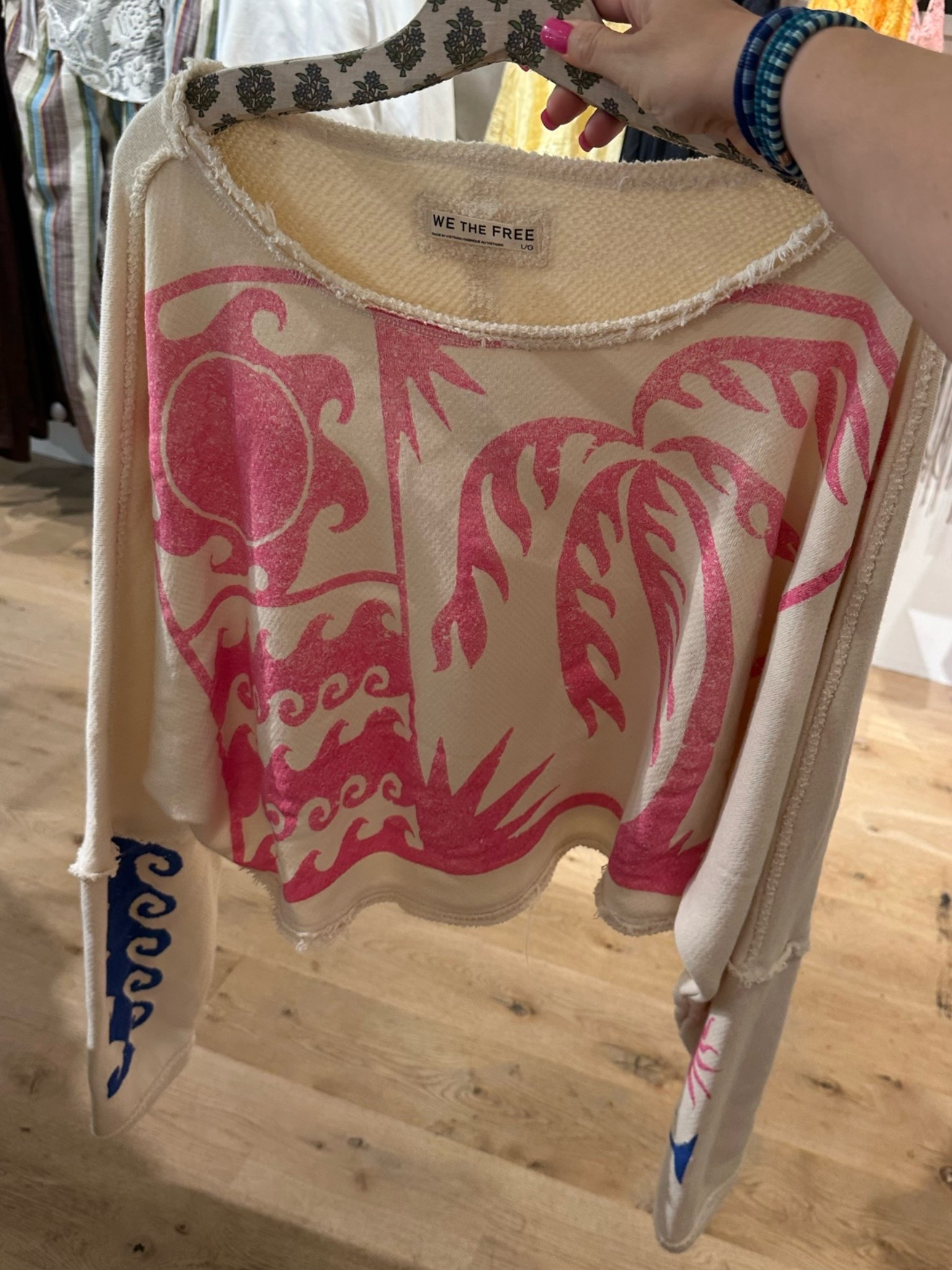 This off the shoulder crewneck from free people is so cute & beachy! This is perfect for chilly summer nights! Priced at $98 & ranges from sizes XS-XL!

#LTKMidsize #LTKPetite