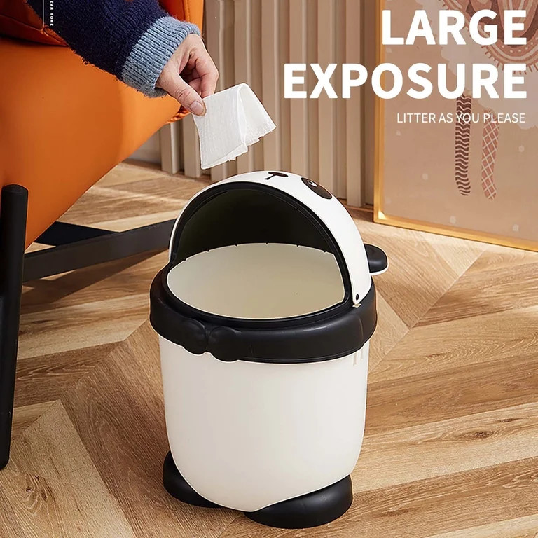 LEHOZIHEQ Cute Panda Trash Can, with Lid Small Plastic Waste Bin, Small Garbage Bin for Compact S... | Walmart (US)